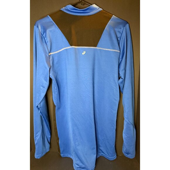 Asics Blue 1/4 Zip Pullover Athletic Light Jacket Mens M Performance - Picture 2 of 6